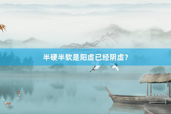 半硬半软是阳虚已经阴虚？